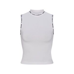 Dolce & Gabbana x Skims | cotton jersey mock neck tank | white